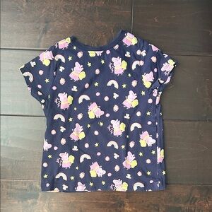 Peppa Pig Black Patterned Tee Tshirt 3T